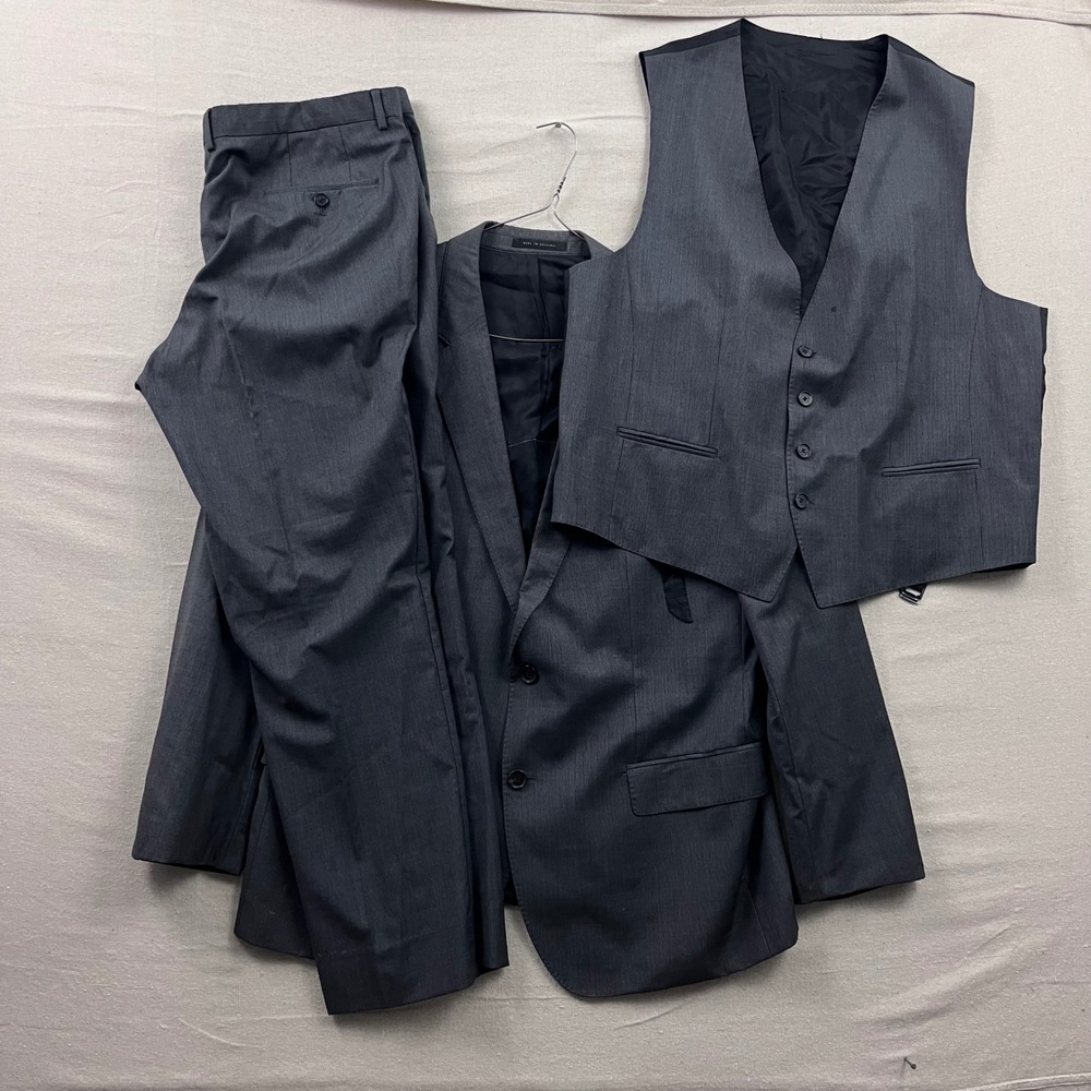 Hugo Boss Men's Charcoal Gray 3-Piece Suit - Jacket, Vest & Pants